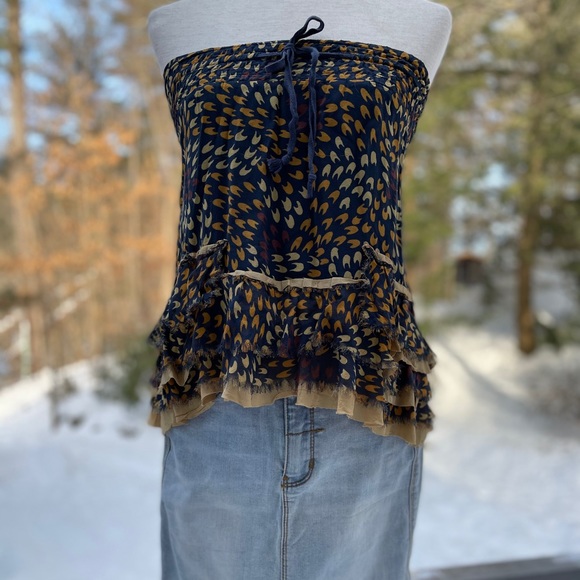 FREE PEOPLE Silk Mixed Media Skirt Top - Picture 2 of 16